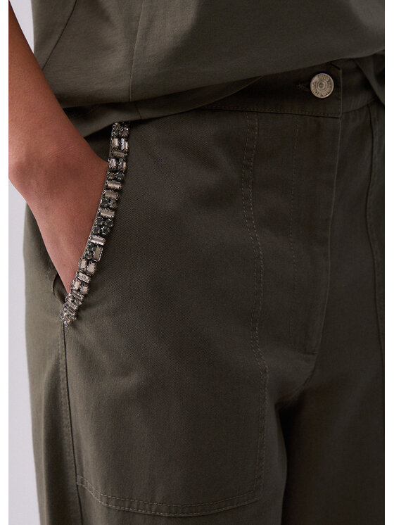 Liu Jo Liu Jo Pantaloni di tessuto WA6296T433A90822 Verde Regular Fit