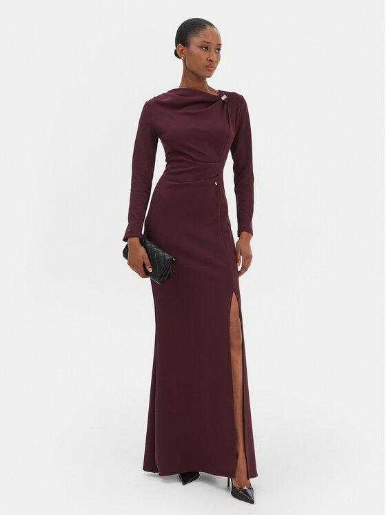 Rinascimento Rinascimento Rochie de seară CFC0126572003 Vișiniu Slim Fit