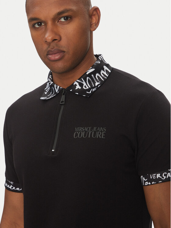 Versace Jeans Couture Versace Jeans Couture Polo marškinėliai 78GAGT02 Juoda Regular Fit