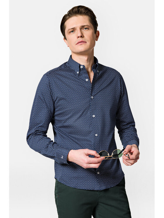 Lancerto Lancerto Koszula Selma KO073222000029 Granatowy Slim Fit