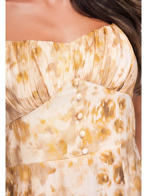 Ombre Ombre Sukienka wieczorowa OW-DLR-E0019 Żółty Regular Fit