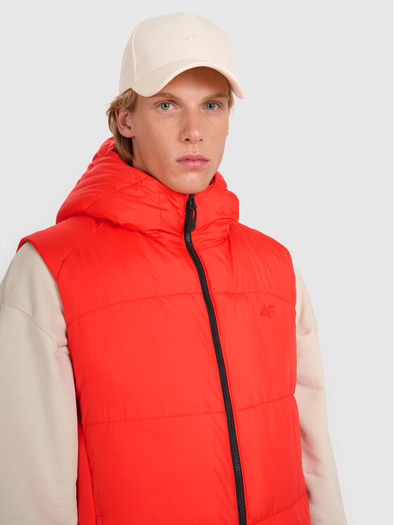 4F 4F Kamizelka MIDSHOP TEXTILE Czerwony Regular Fit