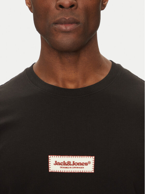 Jack & Jones Jack & Jones Tricou Split 12273182 Negru Regular Fit