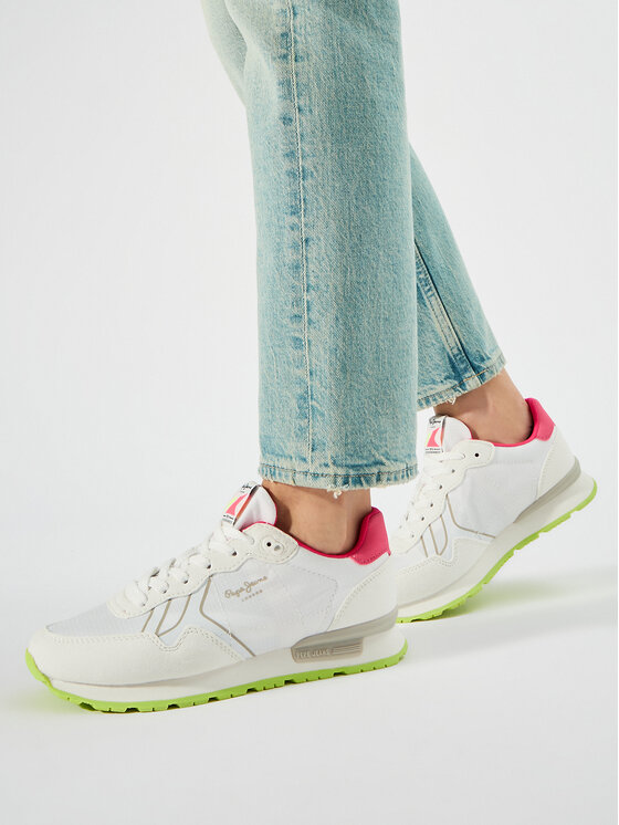 Pepe Jeans Pepe Jeans Sneakersy Brit Neon W PLS40011 Biały