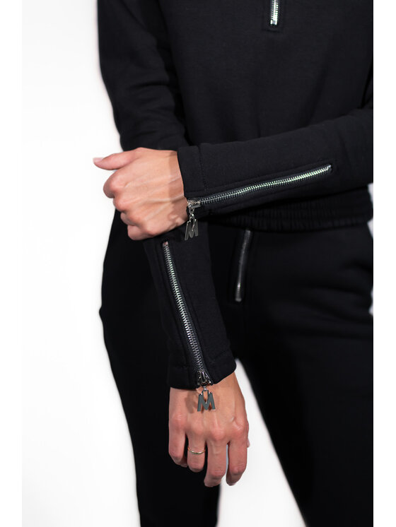 MANDRAGORA MANDRAGORA Mikina cudowronka Černá Slim Fit