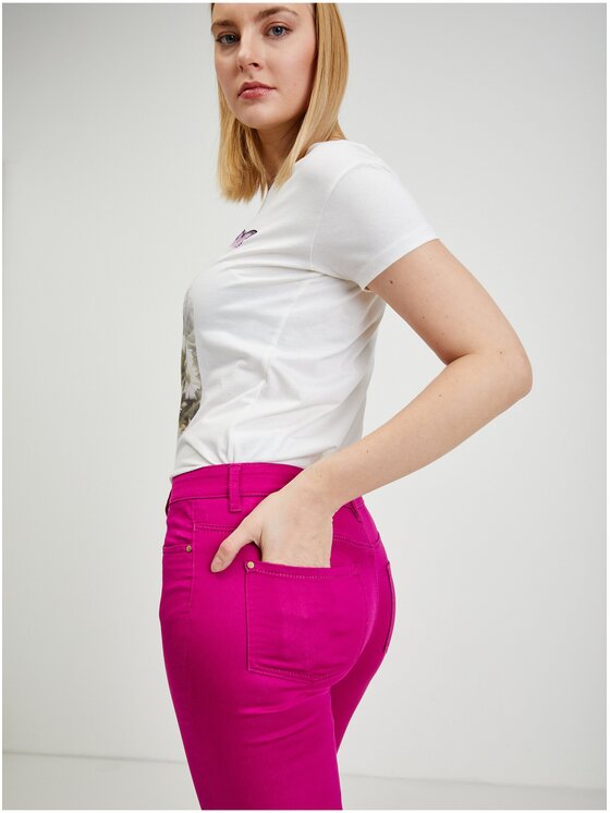 Orsay Orsay Spodnie damskie 372099-317000__44 Różowy Skinny Fit