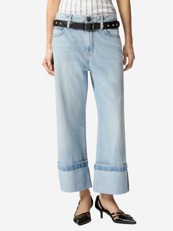 PINKO PINKO Jeansy SIPARIO PANTALONE DENIM + BELT Błękitny Regular Fit