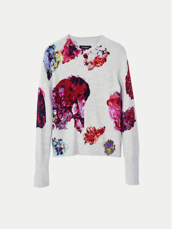 Desigual Desigual Светр Maxflower 24WWJF53 Сірий Regular Fit