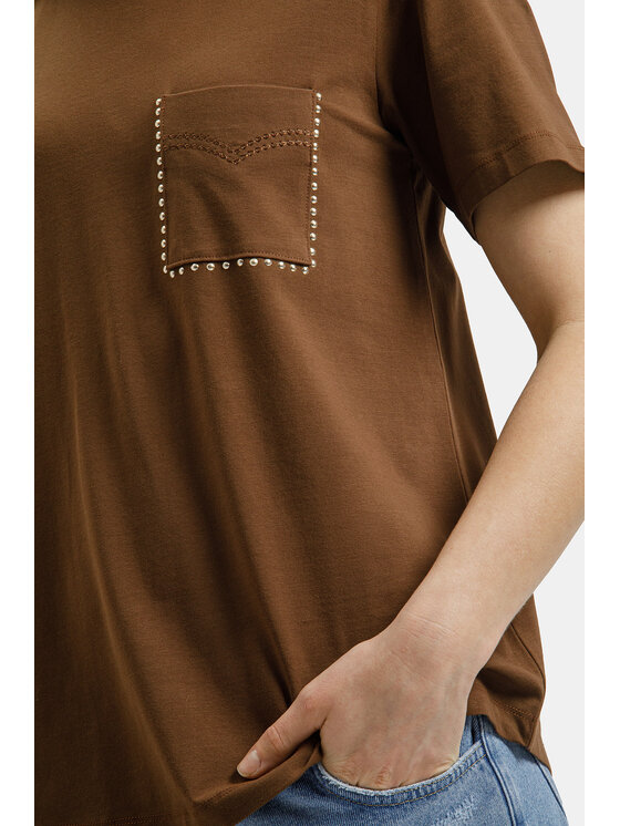 Cross Jeans Cross Jeans T-Shirt 56262-025 Brązowy