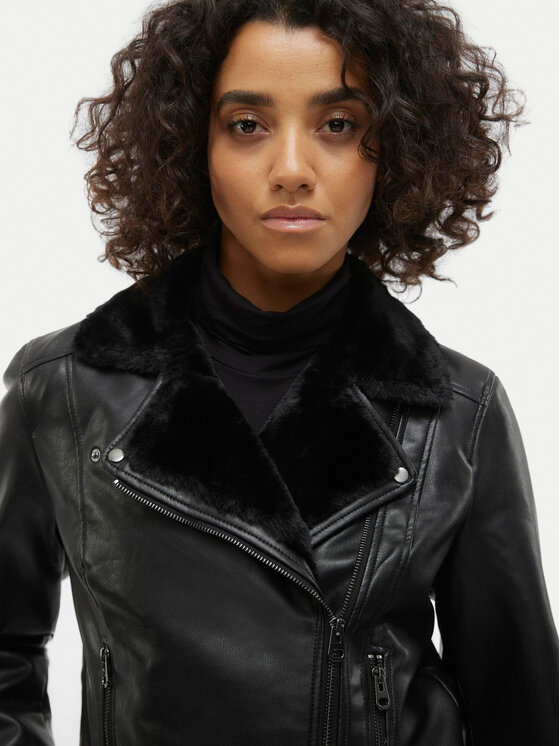 Vero Moda Vero Moda Яке от имитация на кожа Hailey 10250405 Черен Regular Fit