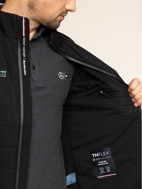 Tommy Hilfiger Tailored Demisezoninė striukė MERCEDES-BENZ Logo TT0TT05793  Juoda Regular Fit • Modivo.lt