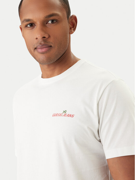 Guess Jeans Guess Jeans T-Shirt M6GIC0 K8HM0 Biały Regular Fit