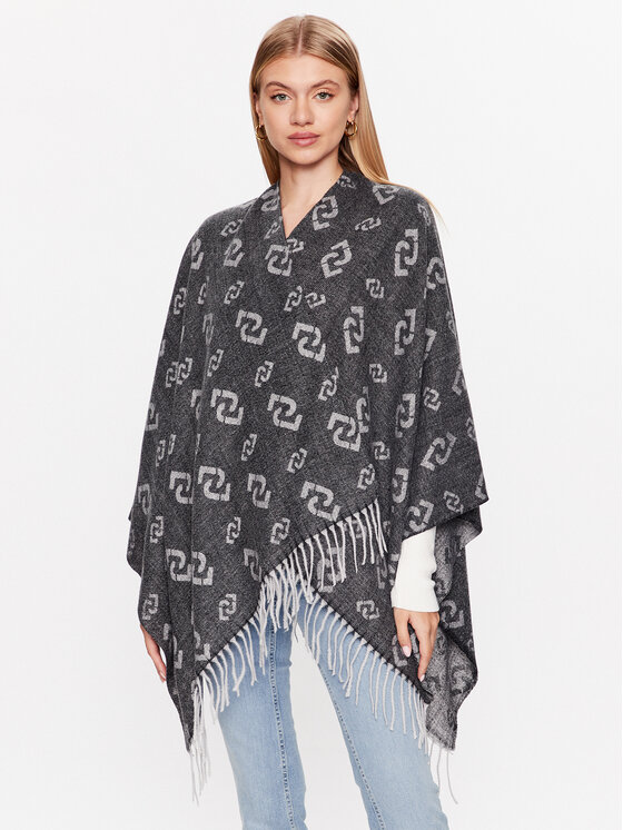 Liu Jo Poncho 2F3087 T0300 Gri Relaxed Fit
