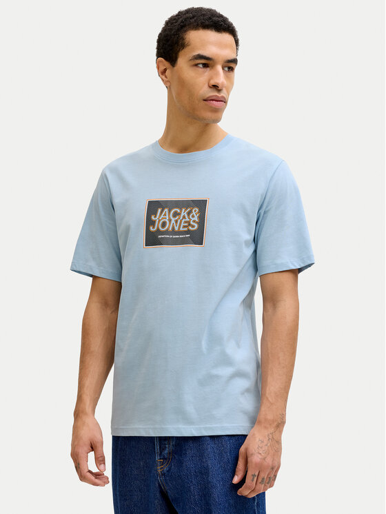 Jack & Jones Jack & Jones Tricou Jjrain Tee Ss Crew Neck 12288097 Albastru celest Regular Fit