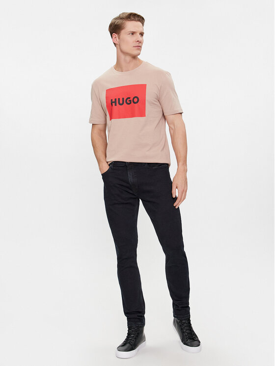 HUGO Hugo T-shirt Dulive222 50467952 Bež Regular Fit