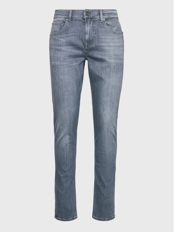 7 For All Mankind Džínsy Slimmy Tepered JSMXC110TS Sivá Slim Tapered Fit