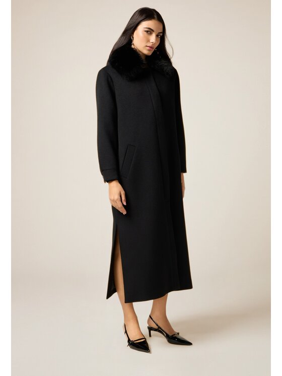 Oltre Oltre Płaszcz zimowy 0002J000153N033 Czarny Baggy Fit