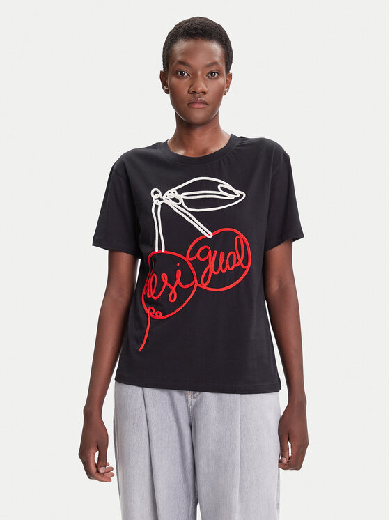 Desigual Desigual T-Shirt Berlin 25WWTK51 Czarny Regular Fit