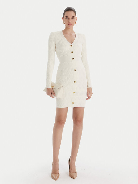 Marciano Guess Marciano Guess Сукня 5BGK04 5661Z Écru Slim Fit
