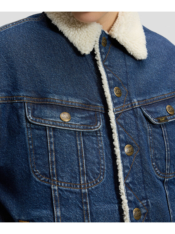 Lee Lee Kurtka jeansowa 112385716 Granatowy Relaxed Fit