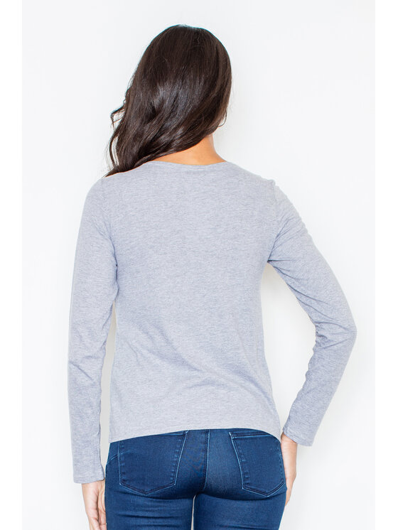FIGL FIGL Bluzka M210 Szary Regular Fit