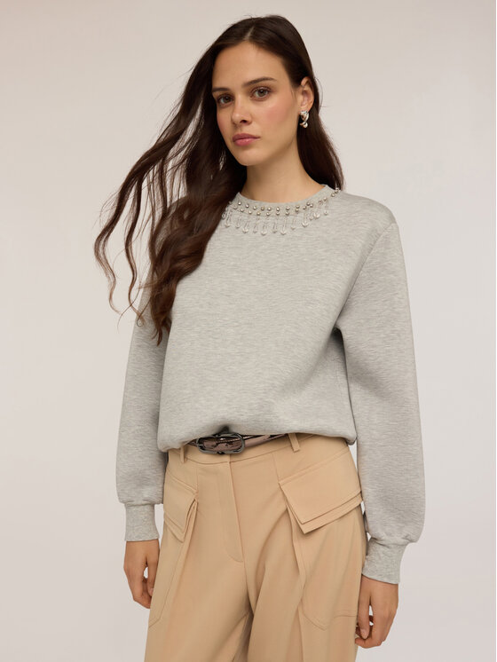 Motivi Motivi Felpa G857W003479N013 Grigio Regular Fit