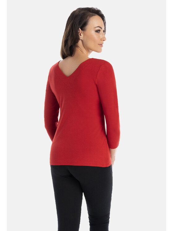 Teyli Teyli Bluzka 326 Czerwony Standard Fit