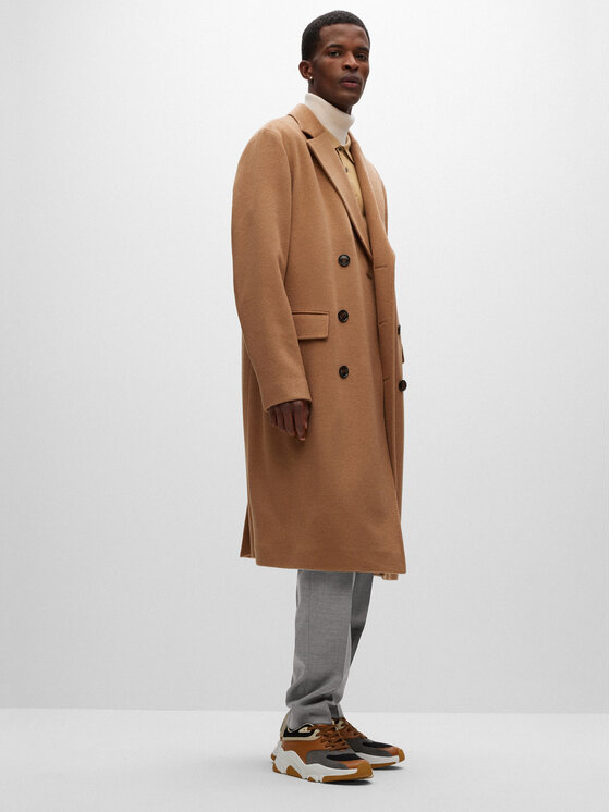 BOSS Boss Тениска с яка и копчета 50468301 Бежов Regular Fit