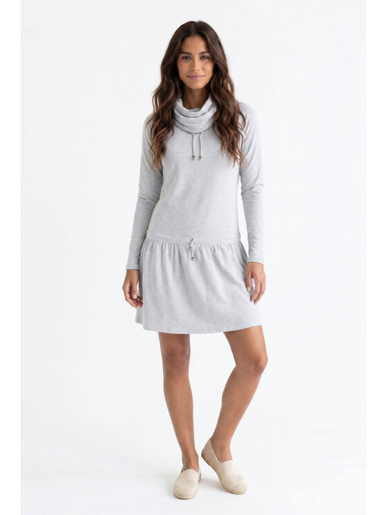 FIGL FIGL Každodenní šaty M1378 Šedá Straight Fit