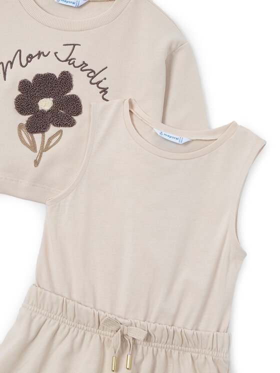 Mayoral Mayoral Completo felpa e vestito 4927 Beige Regular Fit