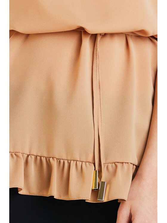 Awama Awama Bluzka A269 Brązowy Basic Fit