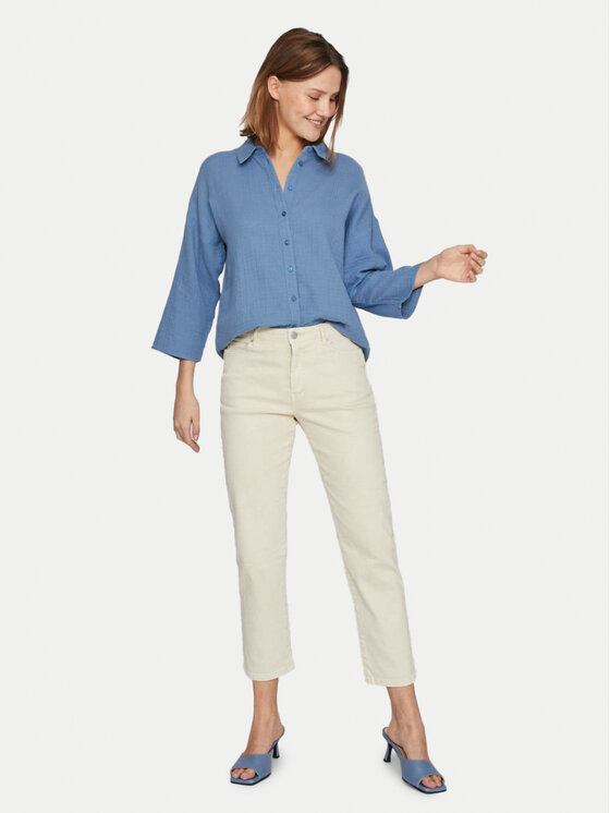 Vila Vila Camicia Lania 14089485 Blu scuro Regular Fit