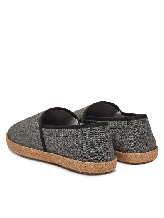 Tommy Hilfiger Tommy Hilfiger Espadrilky Hilfiger Chambray Espadrille FM0FM05391 Čierna