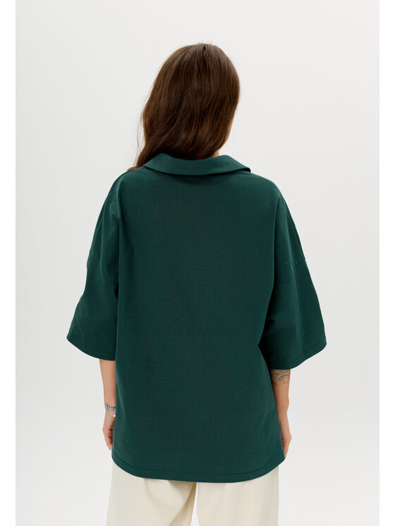 Mirons Mirons Polo Soft Zielony Oversize