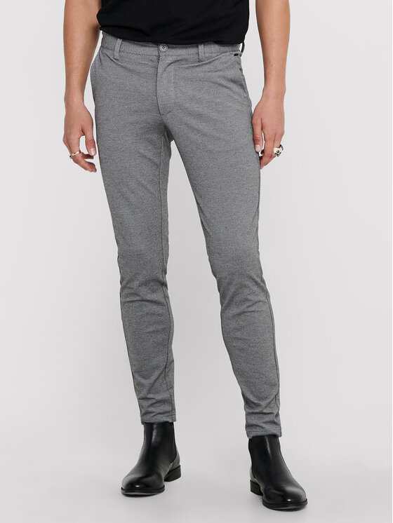 Only & Sons Chino nohavice Mark 22010209 Sivá Slim Fit