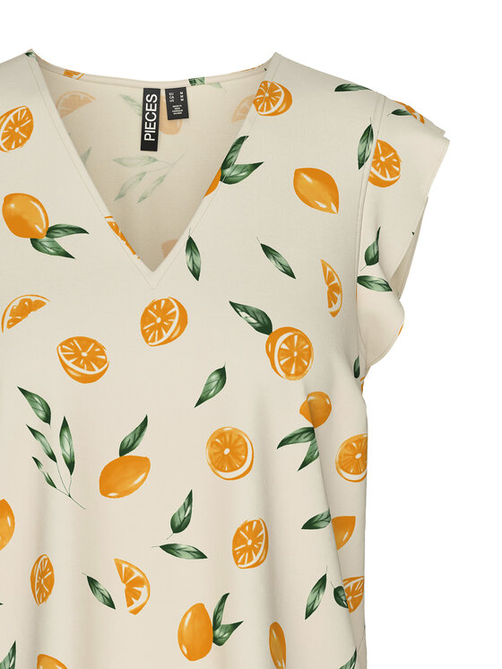 Pieces Pieces Blusa Nya 17147804 Écru Regular Fit
