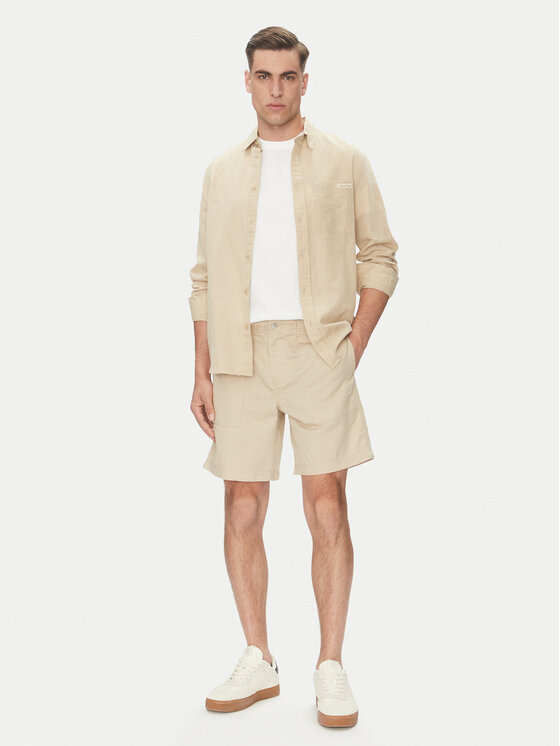 Calvin Klein Jeans Calvin Klein Jeans Шорти з тканини J30J327300 Бежевий Regular Fit