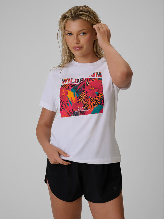 4F 4F T-Shirt FOB SUMMER Biały Regular Fit