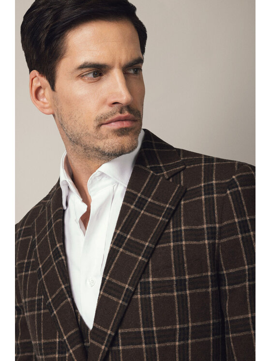 Lancerto Lancerto Marynarka Erice MA131225000022 Brązowy Slim Fit