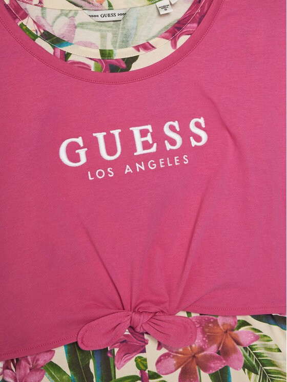 Guess Guess Sukienka codzienna J5GK13 K6YW4 Różowy Regular Fit