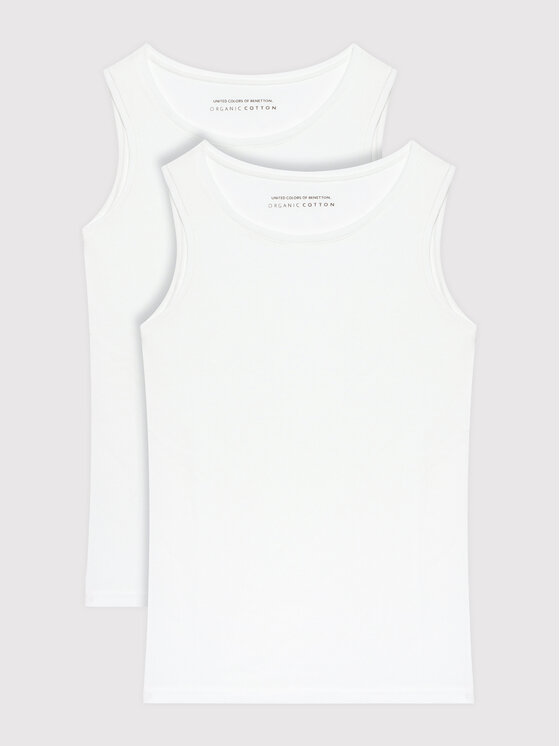 United Colors Of Benetton 2 marškinėlių komplektas 3OP80H014 Balta Regular Fit