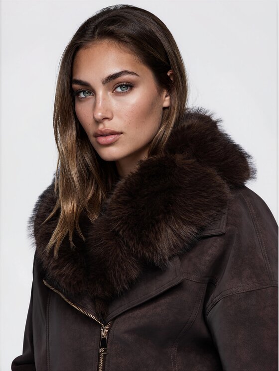 Ombre Ombre Bunda pro přechodné období OW-JT-E0013 Hnědá Regular Fit
