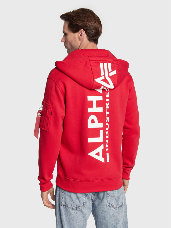Alpha Industries Alpha Industries Felpa Back Print Zip 128342 Rosso Regular Fit