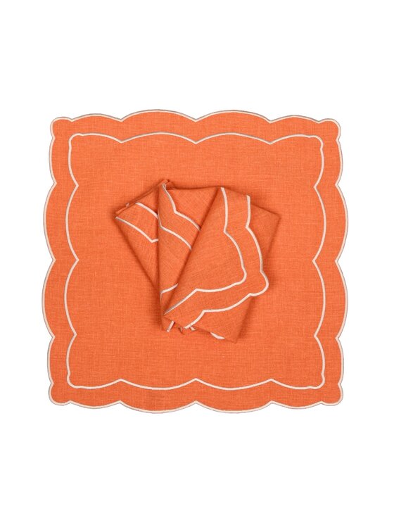 Roseberry Home Roseberry Home Serwetki haftowane Orange Onde Pomarańczowy