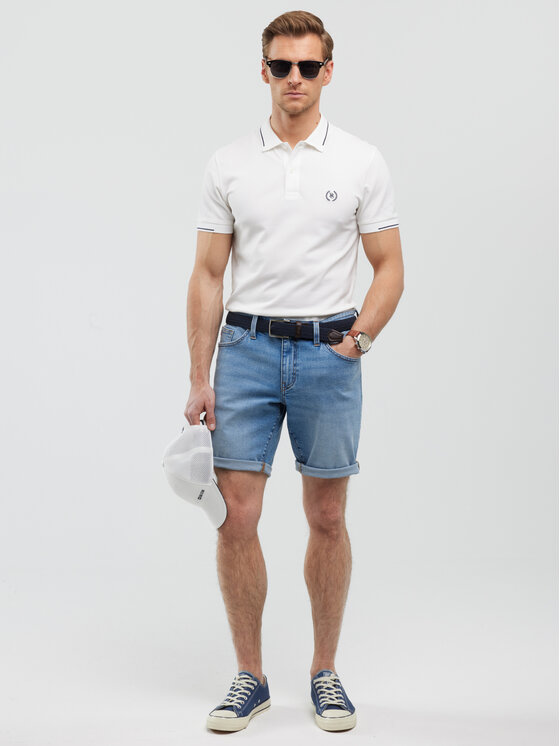 BIG STAR BIG STAR Szorty jeansowe ADEN Niebieski Slim Fit