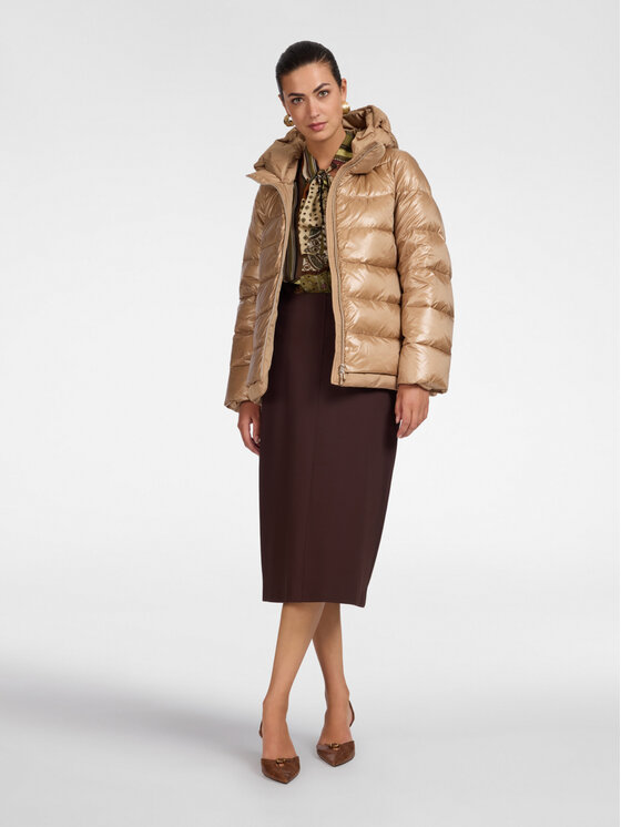Elena Mirò Elena Mirò Giubbotto piumino F807P000221N012 Crema Regular Fit