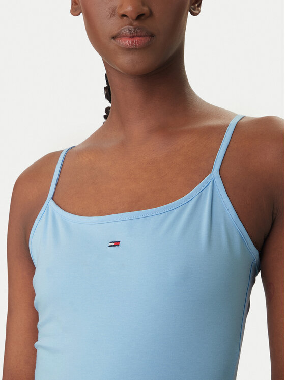 Tommy Jeans Tommy Jeans Top Essential DW0DW20675 Błękitny Slim Fit