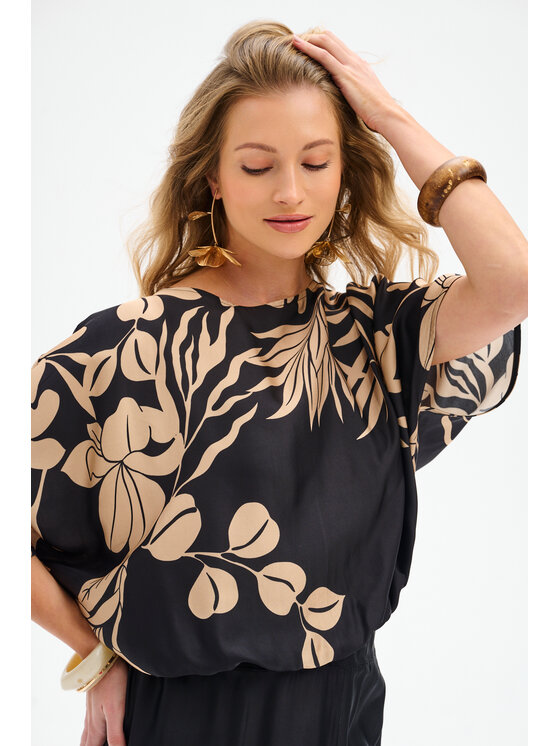 blue shadow blue shadow Bluzka Bardo Czarny Regular Fit