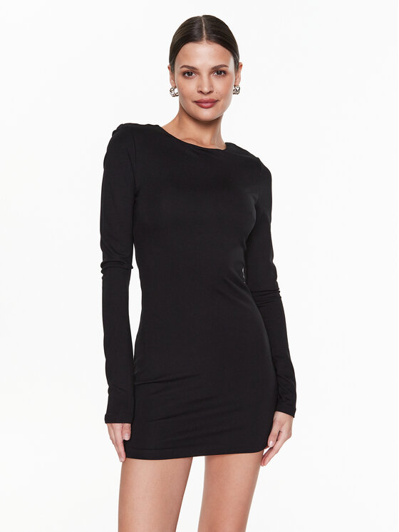 ROTATE ROTATE Ежедневна рокля Jersey Cut-Out RT2318 Черен Slim Fit