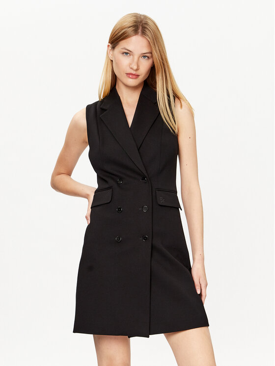 KARL LAGERFELD KARL LAGERFELD Φόρεμα καθημερινό Punto 231W1312 Μαύρο Regular Fit